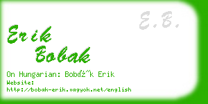 erik bobak business card